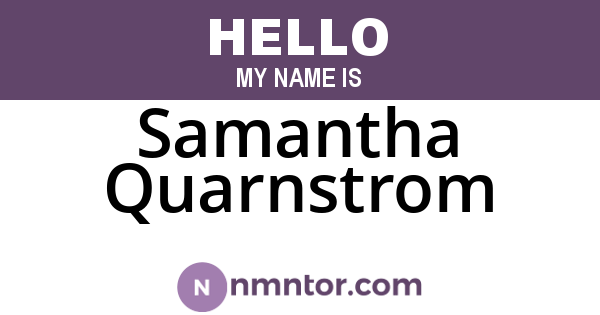 Samantha Quarnstrom