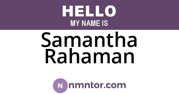 Samantha Rahaman