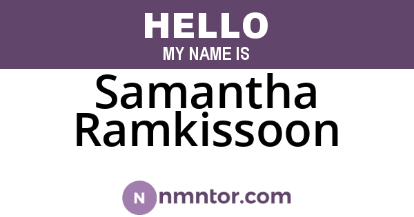 Samantha Ramkissoon
