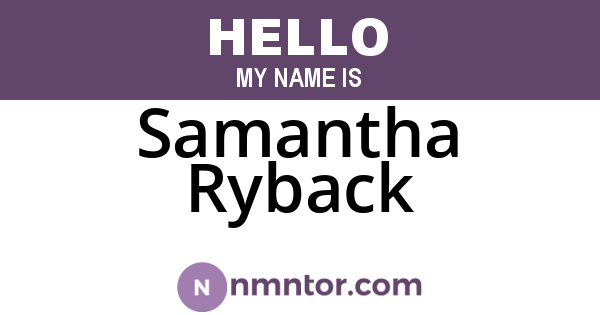 Samantha Ryback