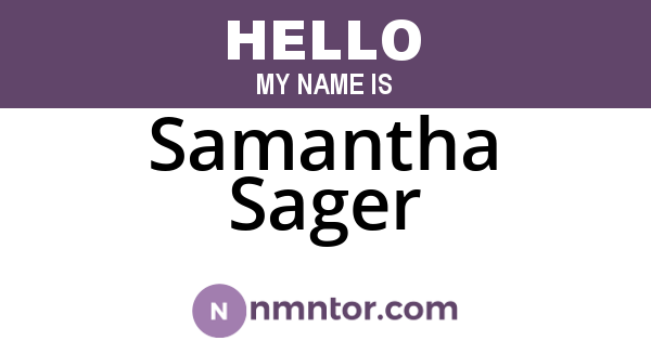 Samantha Sager