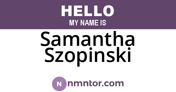 Samantha Szopinski