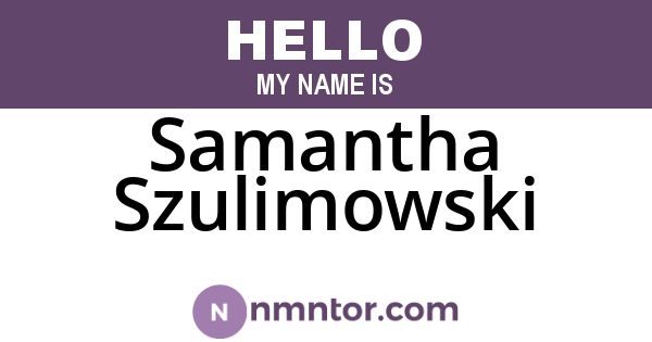 Samantha Szulimowski