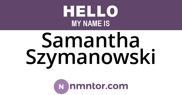 Samantha Szymanowski