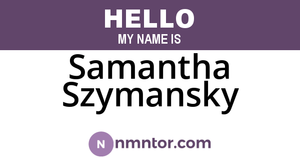 Samantha Szymansky