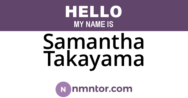Samantha Takayama