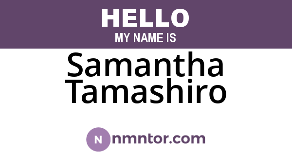 Samantha Tamashiro