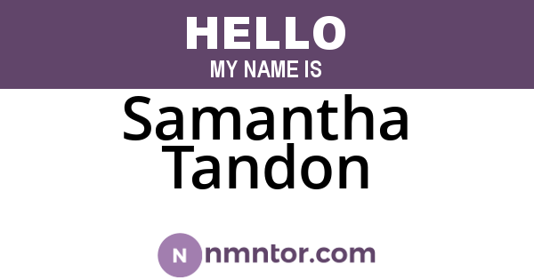 Samantha Tandon