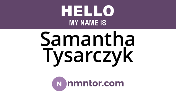 Samantha Tysarczyk
