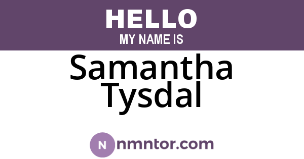 Samantha Tysdal