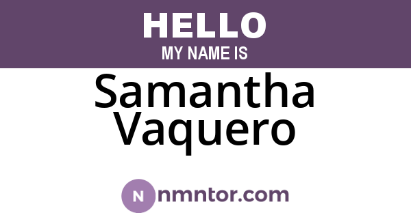 Samantha Vaquero