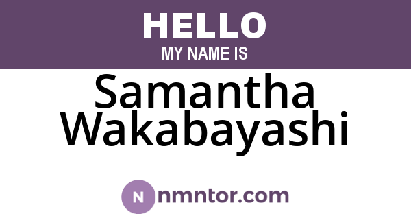 Samantha Wakabayashi