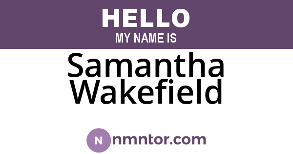Samantha Wakefield