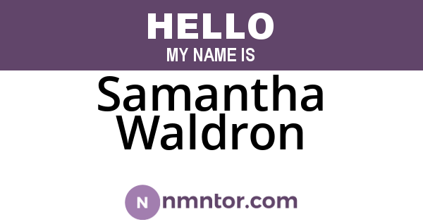 Samantha Waldron