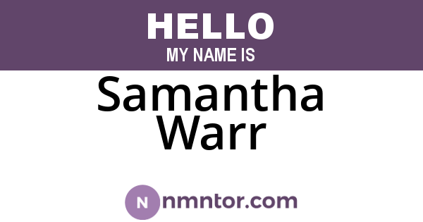 Samantha Warr