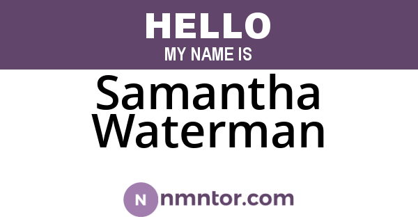 Samantha Waterman