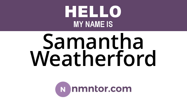 Samantha Weatherford