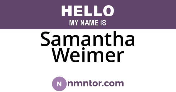 Samantha Weimer