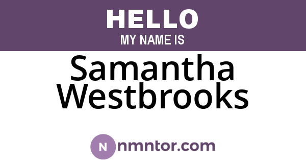 Samantha Westbrooks