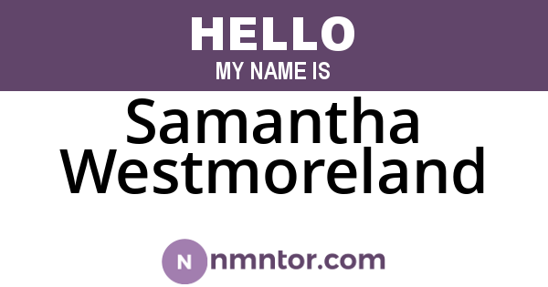Samantha Westmoreland