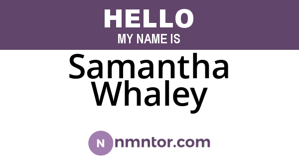 Samantha Whaley