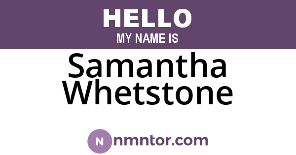 Samantha Whetstone