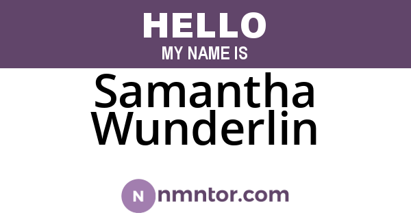 Samantha Wunderlin
