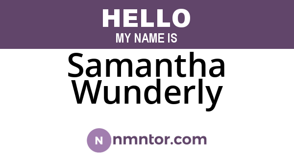 Samantha Wunderly