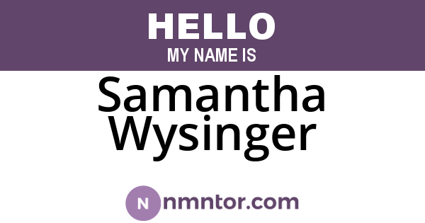 Samantha Wysinger