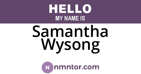 Samantha Wysong