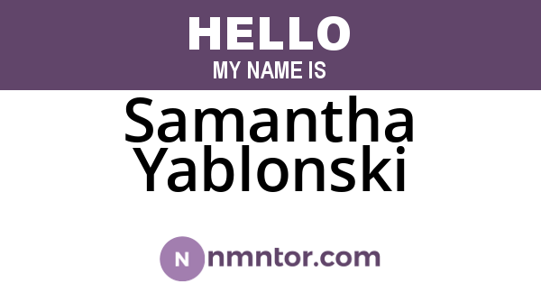 Samantha Yablonski