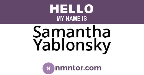 Samantha Yablonsky