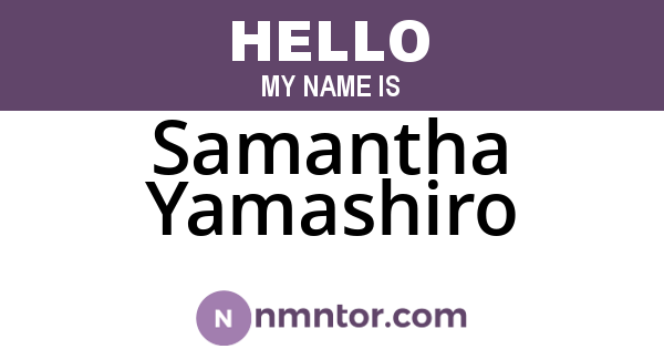 Samantha Yamashiro
