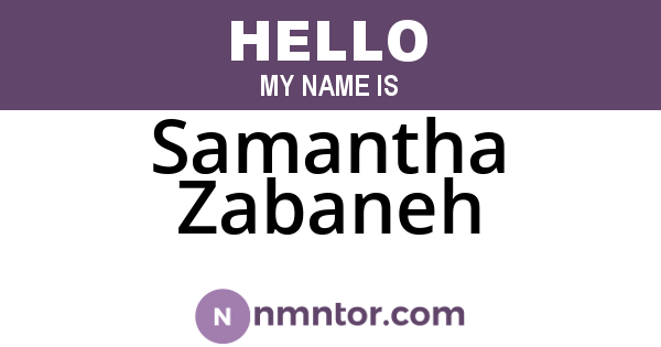 Samantha Zabaneh