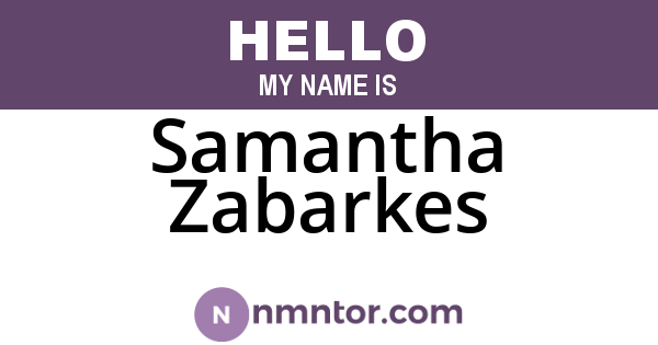 Samantha Zabarkes