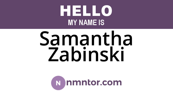 Samantha Zabinski