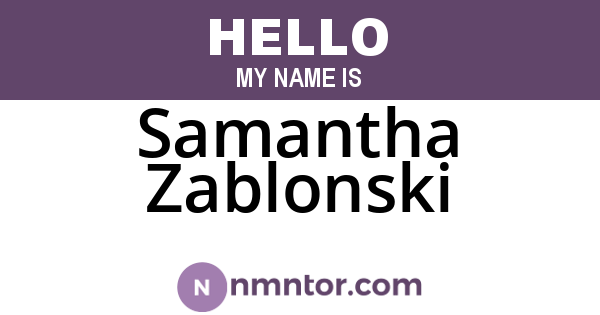 Samantha Zablonski