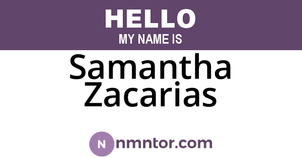 Samantha Zacarias