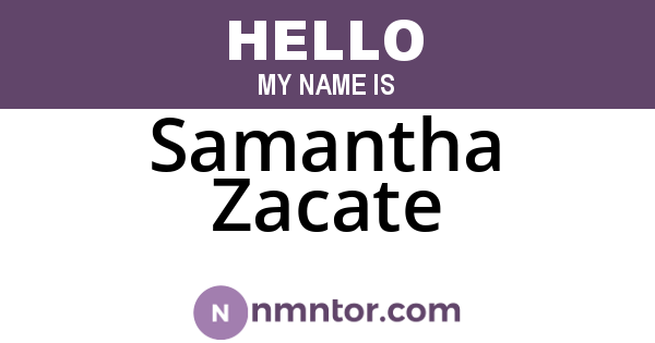 Samantha Zacate