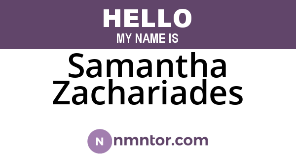 Samantha Zachariades