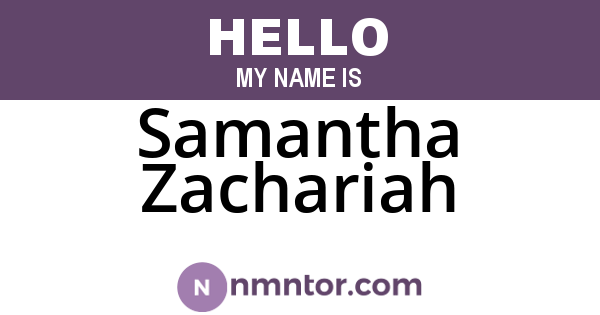 Samantha Zachariah