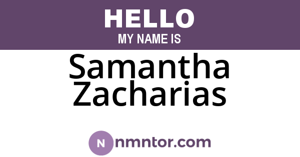 Samantha Zacharias