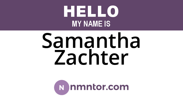 Samantha Zachter