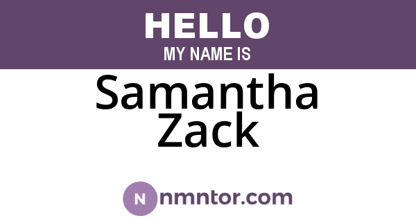 Samantha Zack