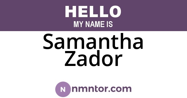 Samantha Zador