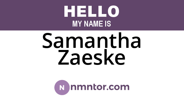 Samantha Zaeske