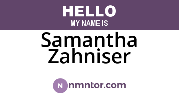 Samantha Zahniser