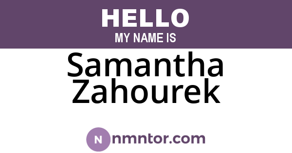 Samantha Zahourek