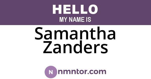 Samantha Zanders