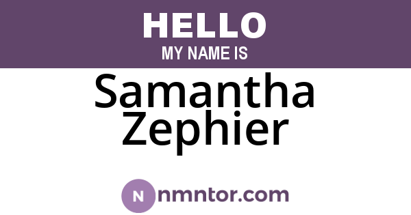 Samantha Zephier